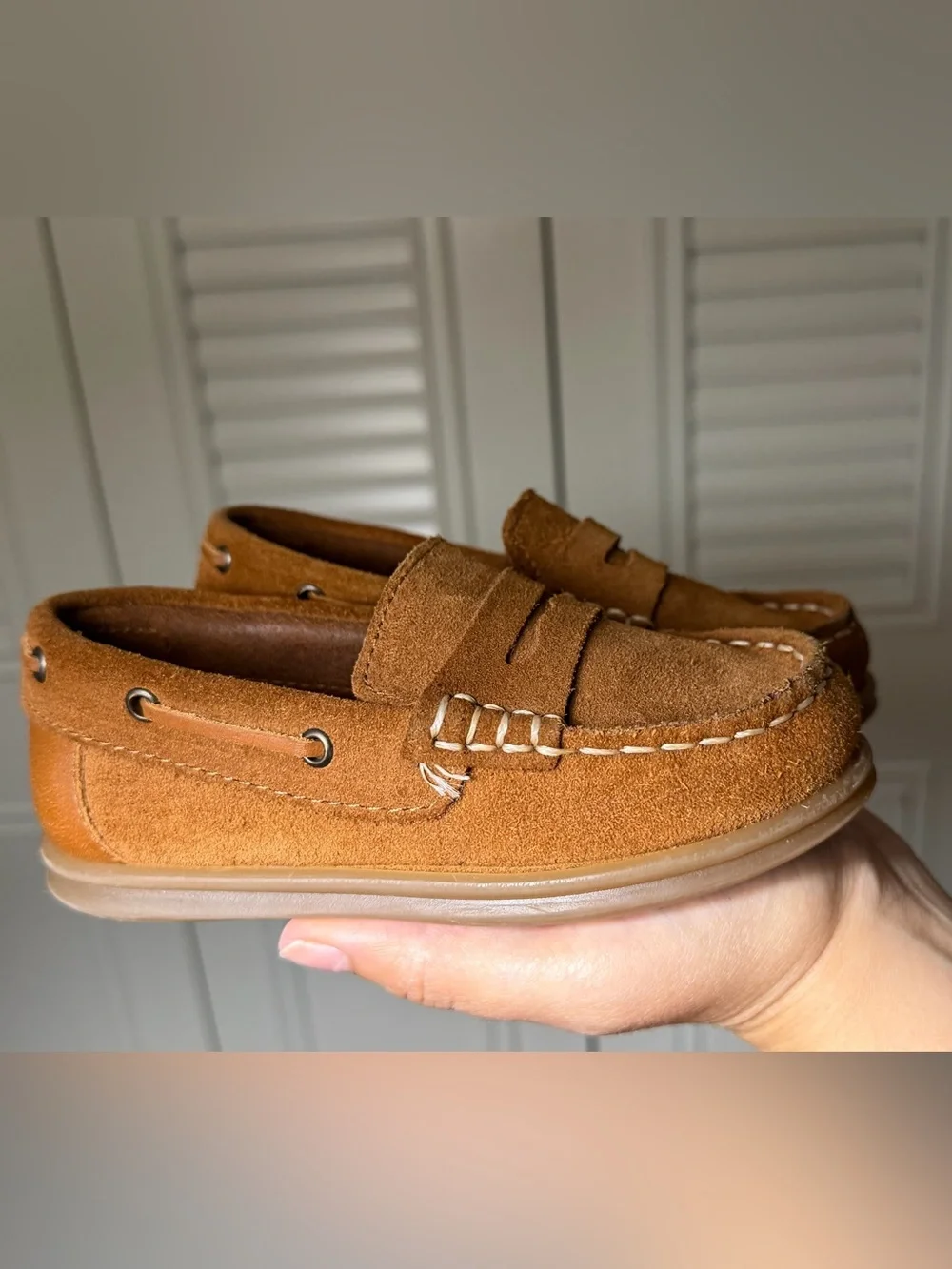 Zara Kids Brown Suede Penny Loafers